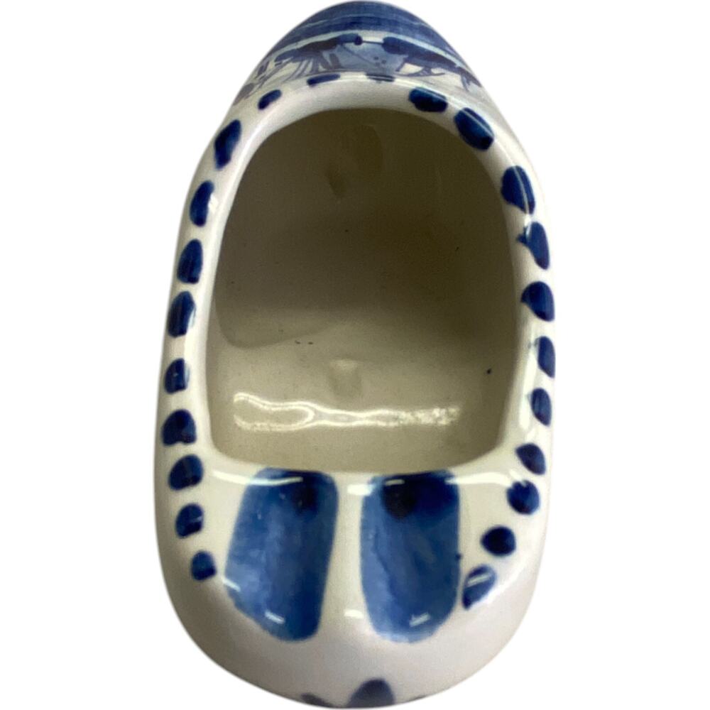 Vintage Delft Dutch Shoe Windmill Hand Painted Ceramic Figurine Blue White - Picture 4 of 5